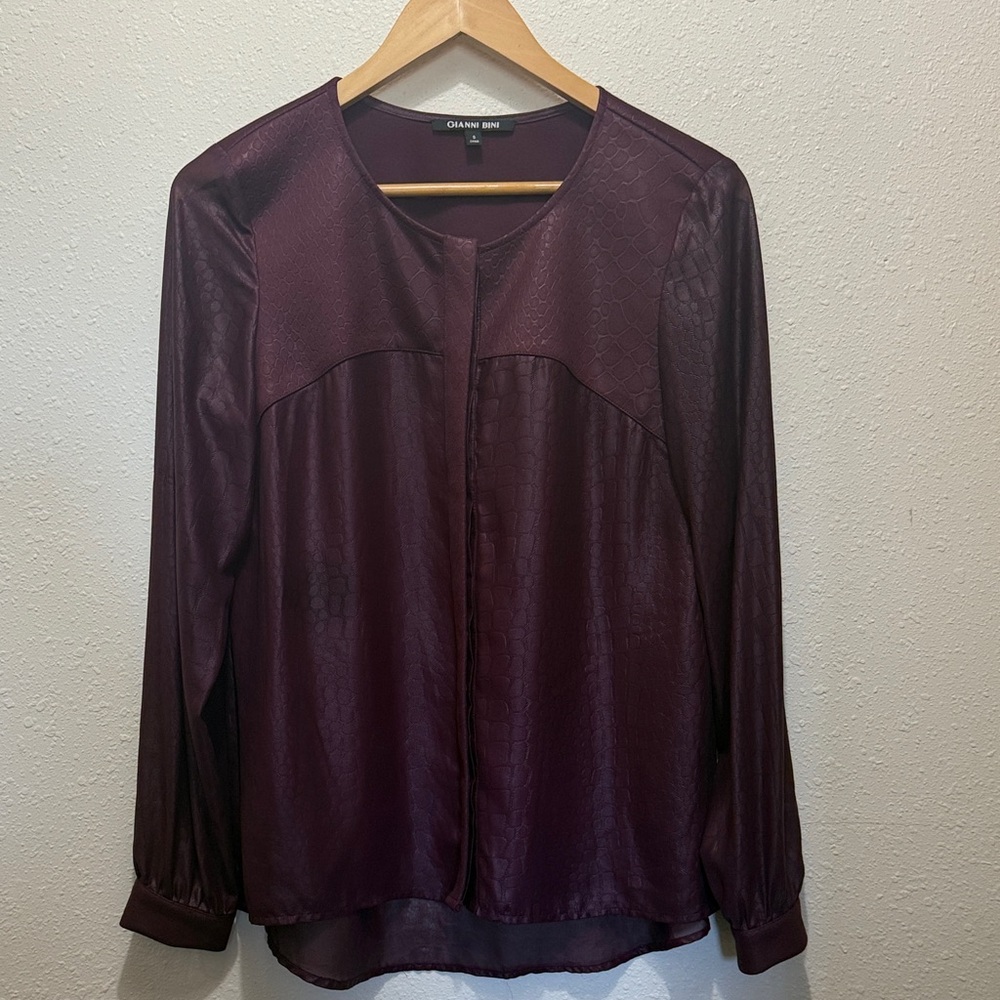Gianni Bini Women's Deep Burgundy Blouse, Size S